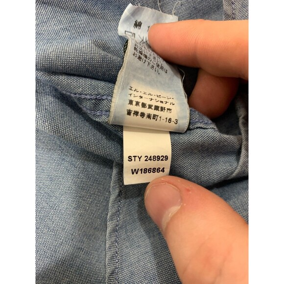 L.L. BEAN Large (L) Regular (REG) 100% Cotton Blue Button-up Button-down Shirt - Picture 6 of 10